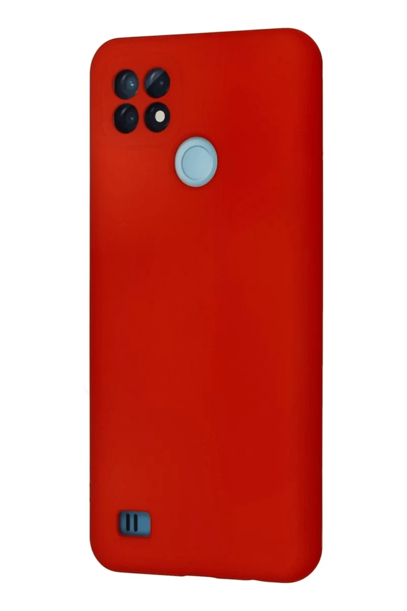 Realme C21 Kılıf Nano içi Kadife Silikon - Kırmızı