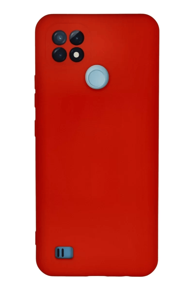 Realme C21 Kılıf Nano içi Kadife Silikon - Kırmızı