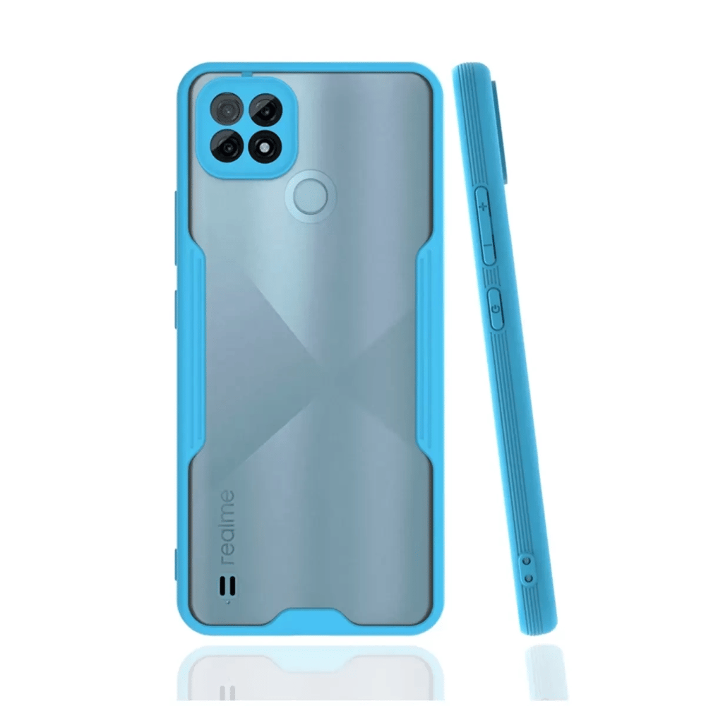 Realme C21 Kılıf Platin Silikon - Mavi