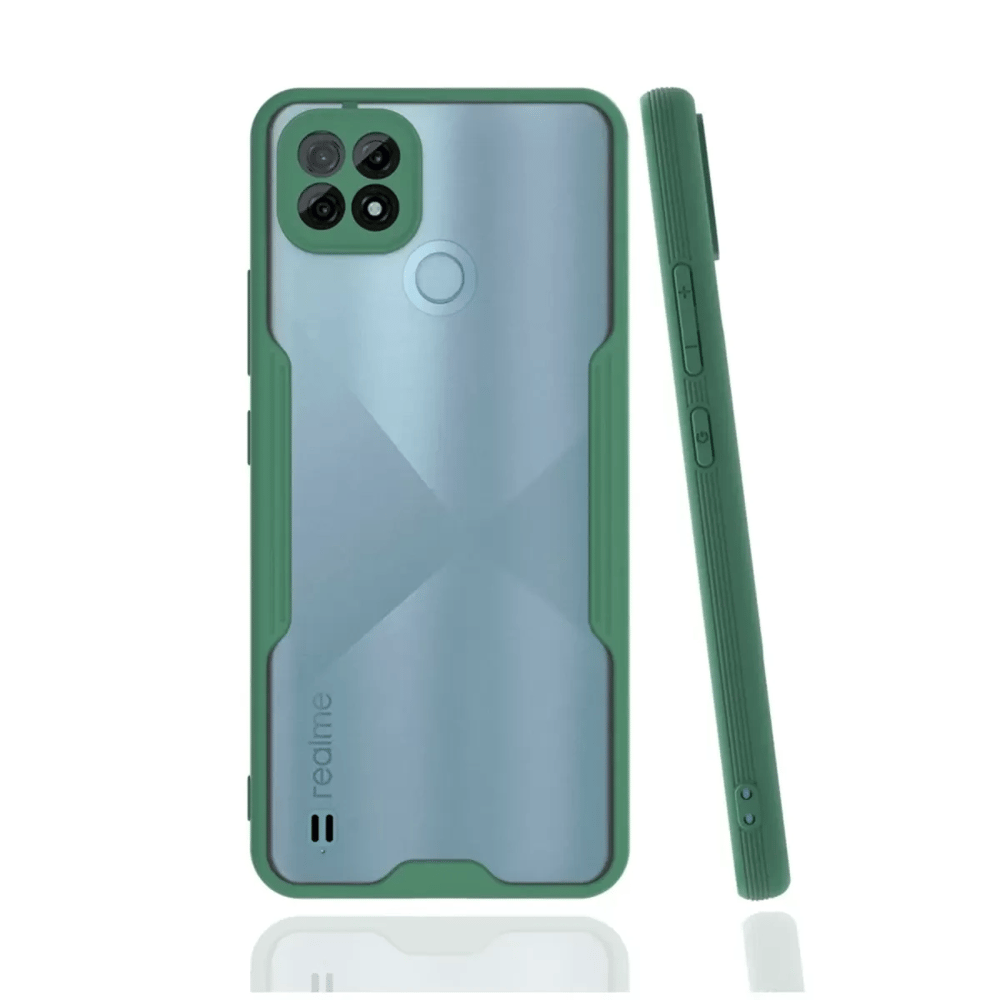 Realme C21 Kılıf Platin Silikon - Yeşil