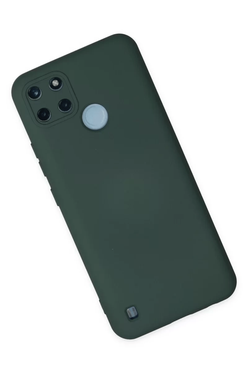 Realme C25Y Kılıf Nano içi Kadife Silikon - Koyu Yeşil