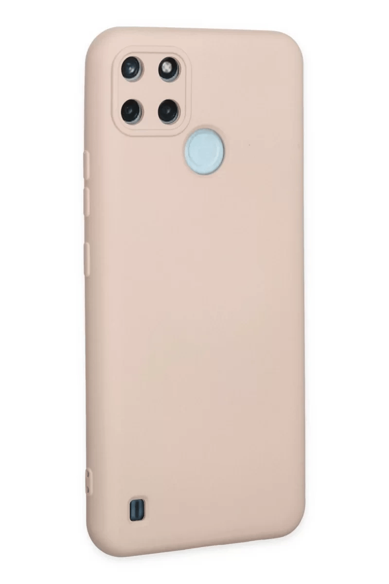 Realme C25Y Kılıf Nano içi Kadife Silikon - Pudra