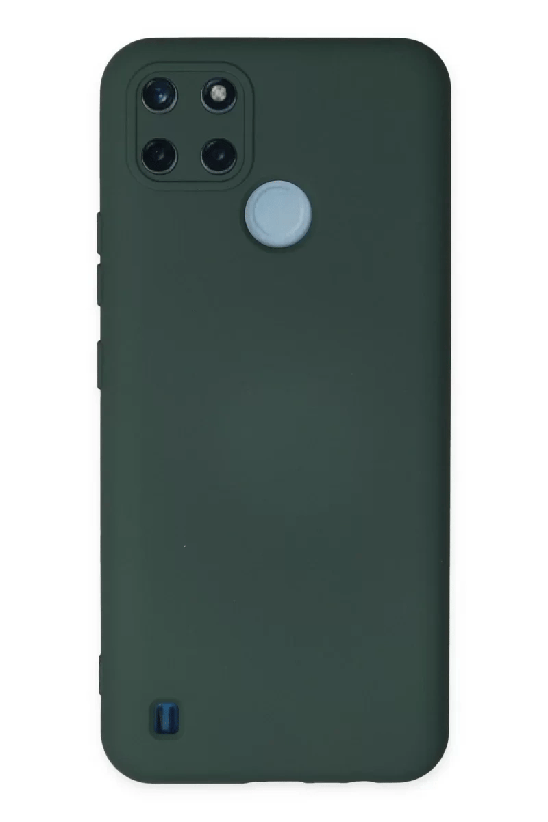 Realme C25Y Kılıf Nano içi Kadife Silikon - Koyu Yeşil