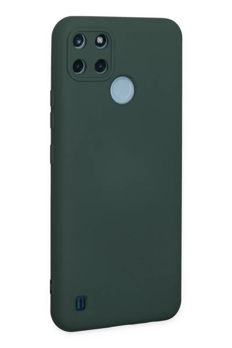Realme C25Y Kılıf Nano içi Kadife Silikon - Koyu Yeşil