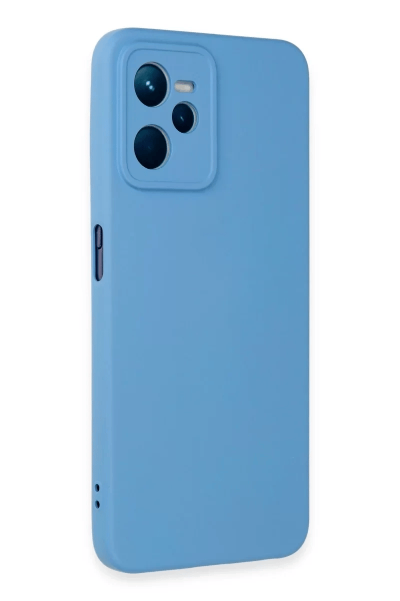 Realme C35 Kılıf Nano içi Kadife Silikon - Mavi