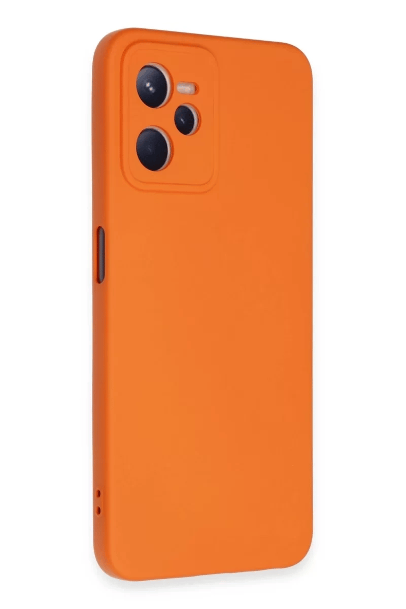 Realme C35 Kılıf Nano içi Kadife Silikon - Turuncu