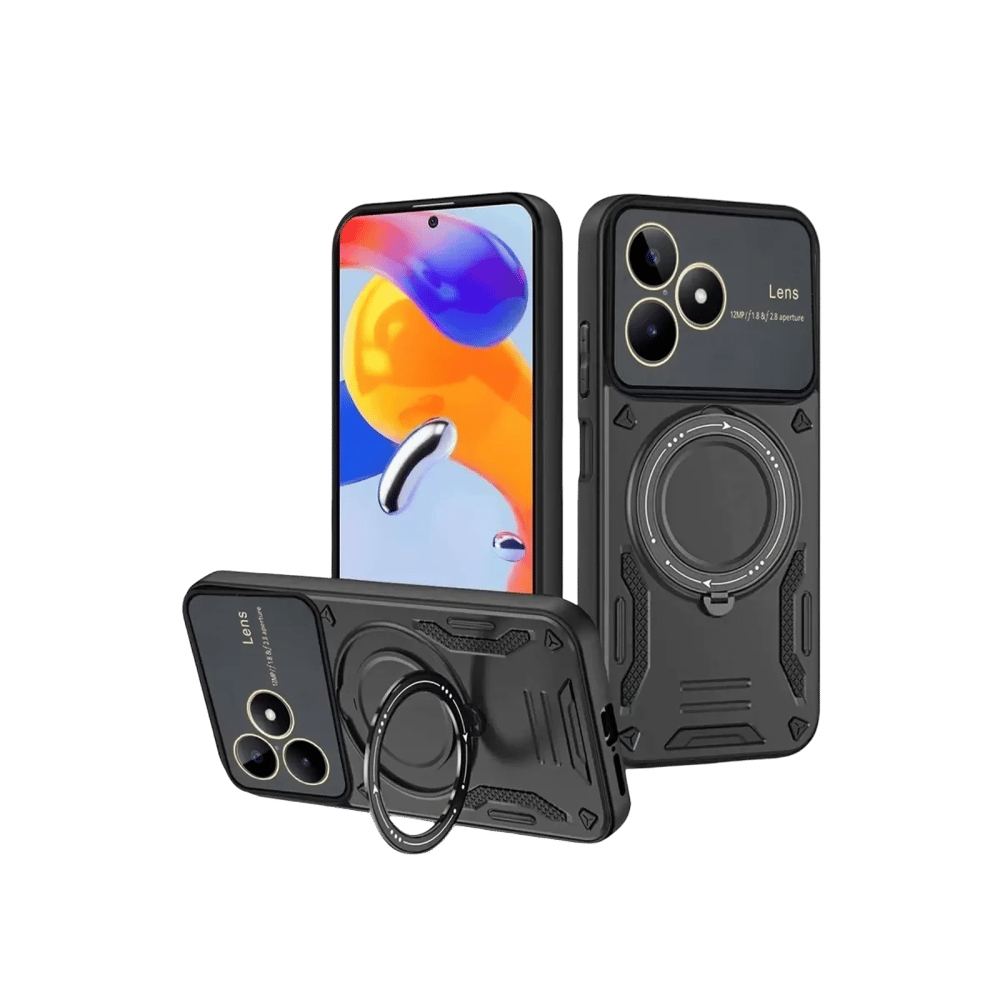 Realme C53 Kılıf Joy Lens Standlı Kapak - Siyah