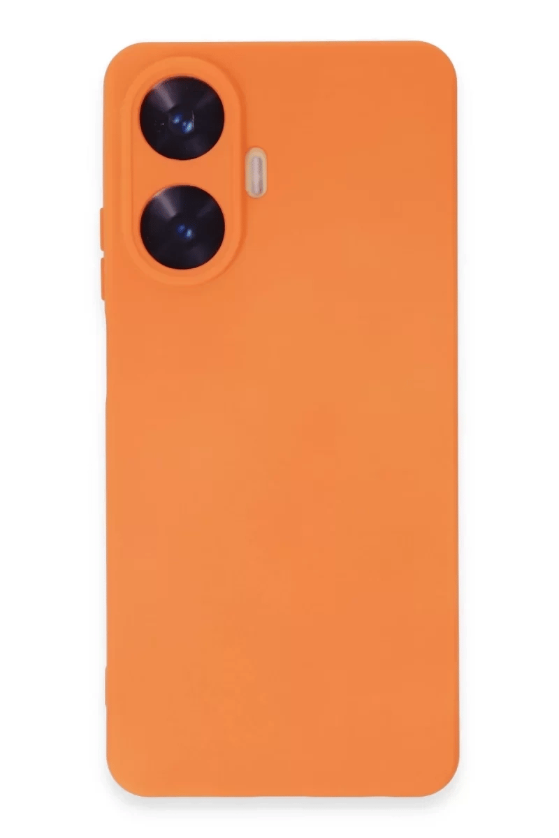 Realme C55 Kılıf Nano içi Kadife Silikon - Turuncu