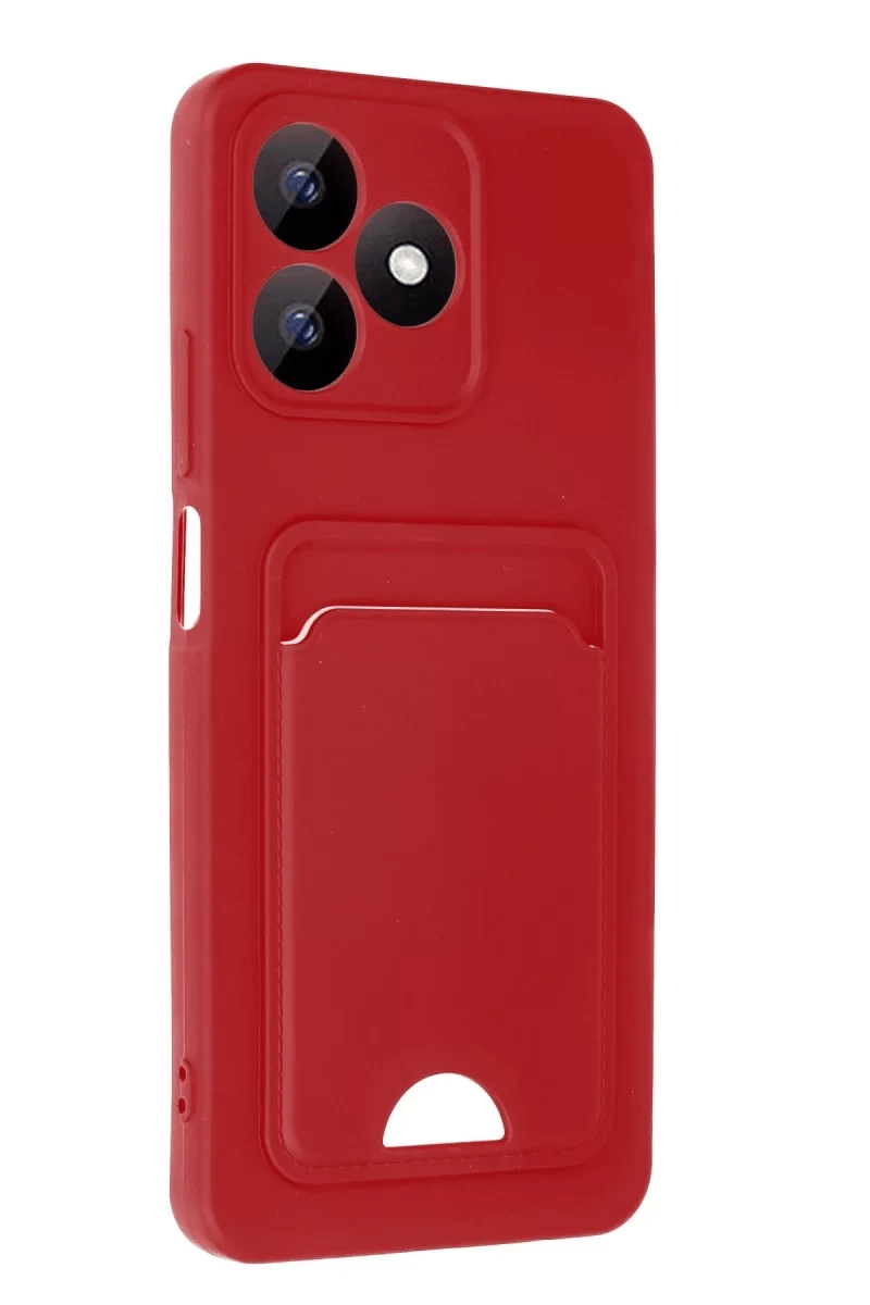 Realme Note 50 4G Kılıf Kelvin Kartvizitli Silikon - Kırmızı