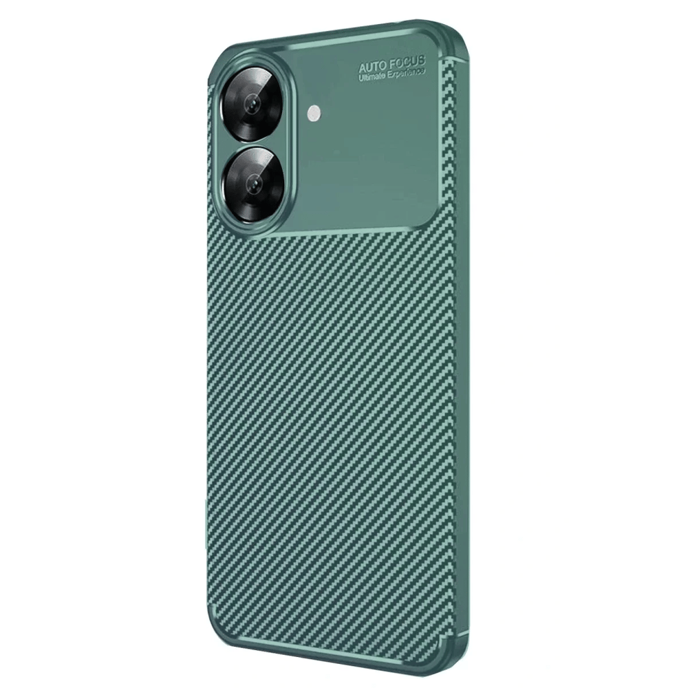 Realme Note 60 Kılıf Auto Focus Karbon Kapak - Koyu Yeşil