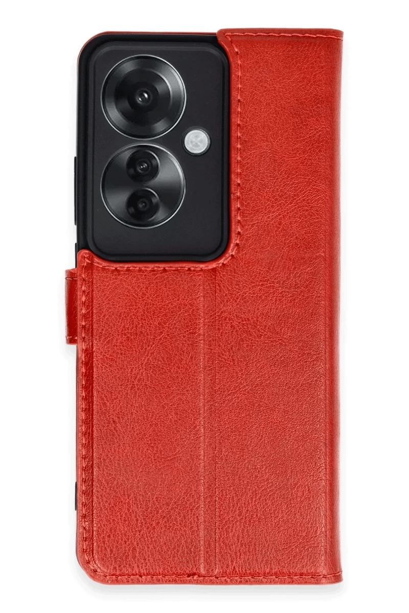 Reno 11F Kılıf Trend S Plus Kapaklı Kılıf - Kırmızı