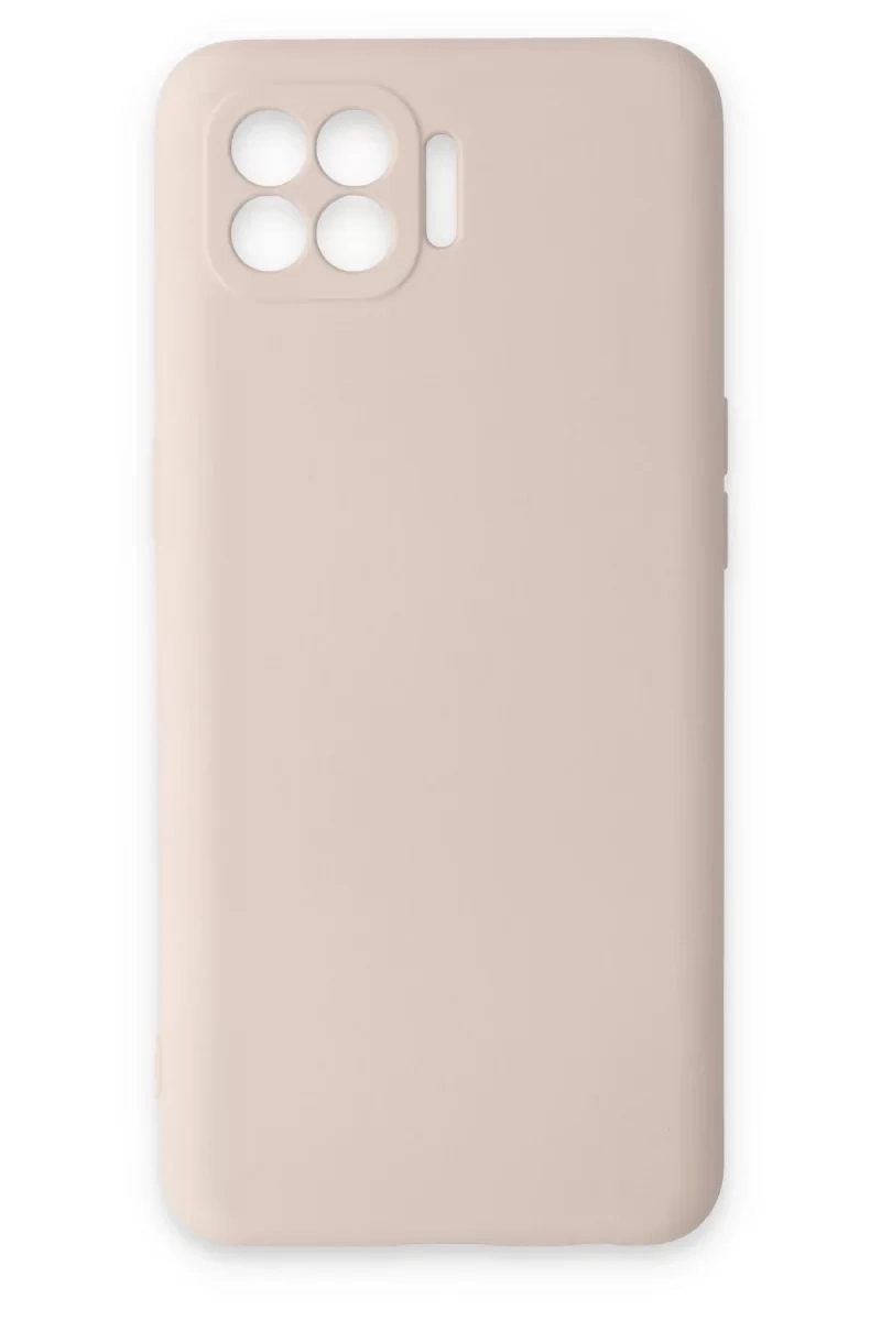 Reno 4 Lite Kılıf Nano içi Kadife Silikon - Pudra