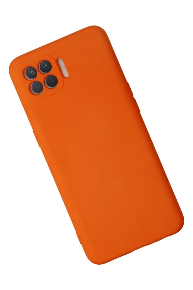 Reno 4 Lite Kılıf Nano içi Kadife Silikon - Turuncu