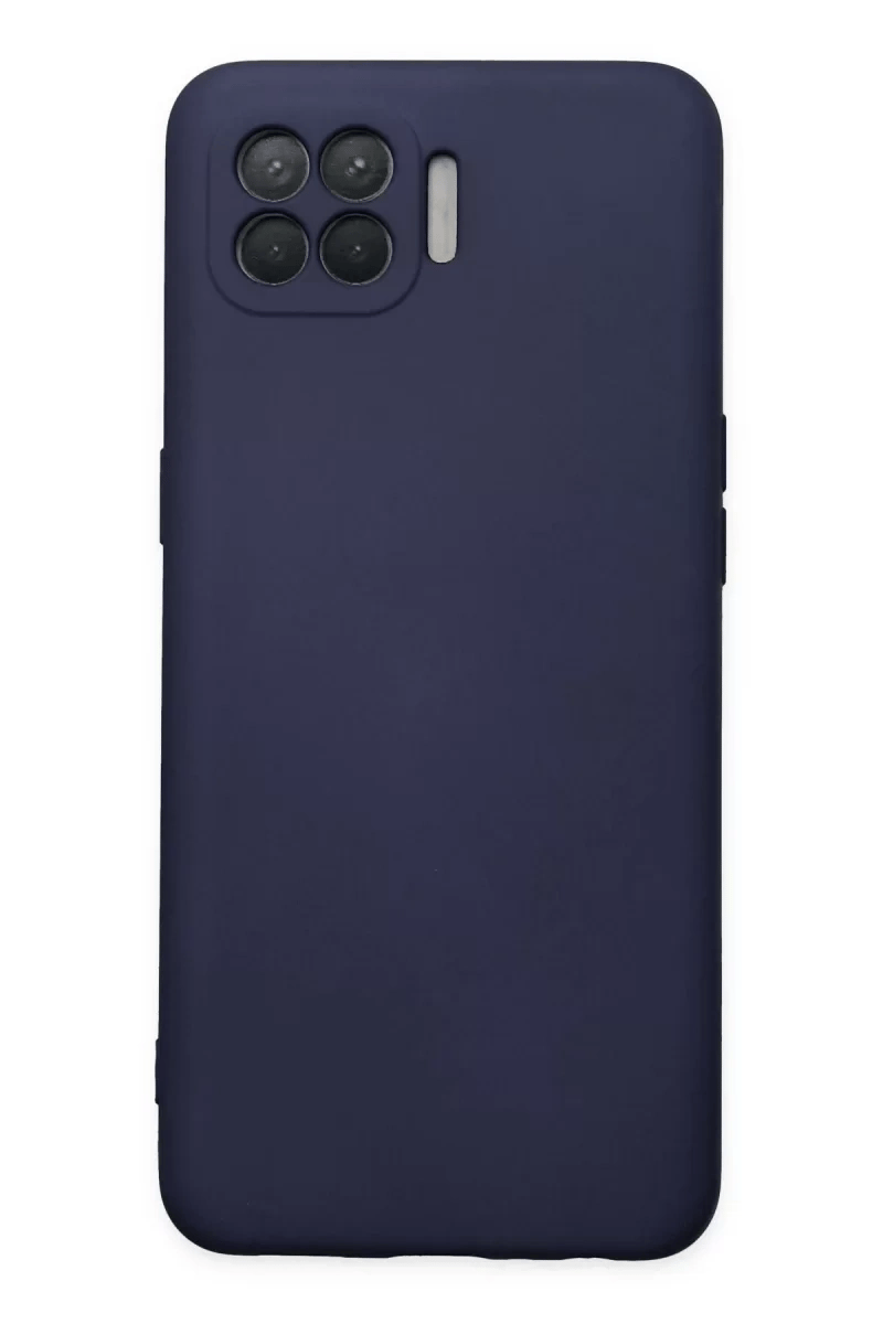 Reno 4 Lite Kılıf Nano içi Kadife Silikon - Lacivert