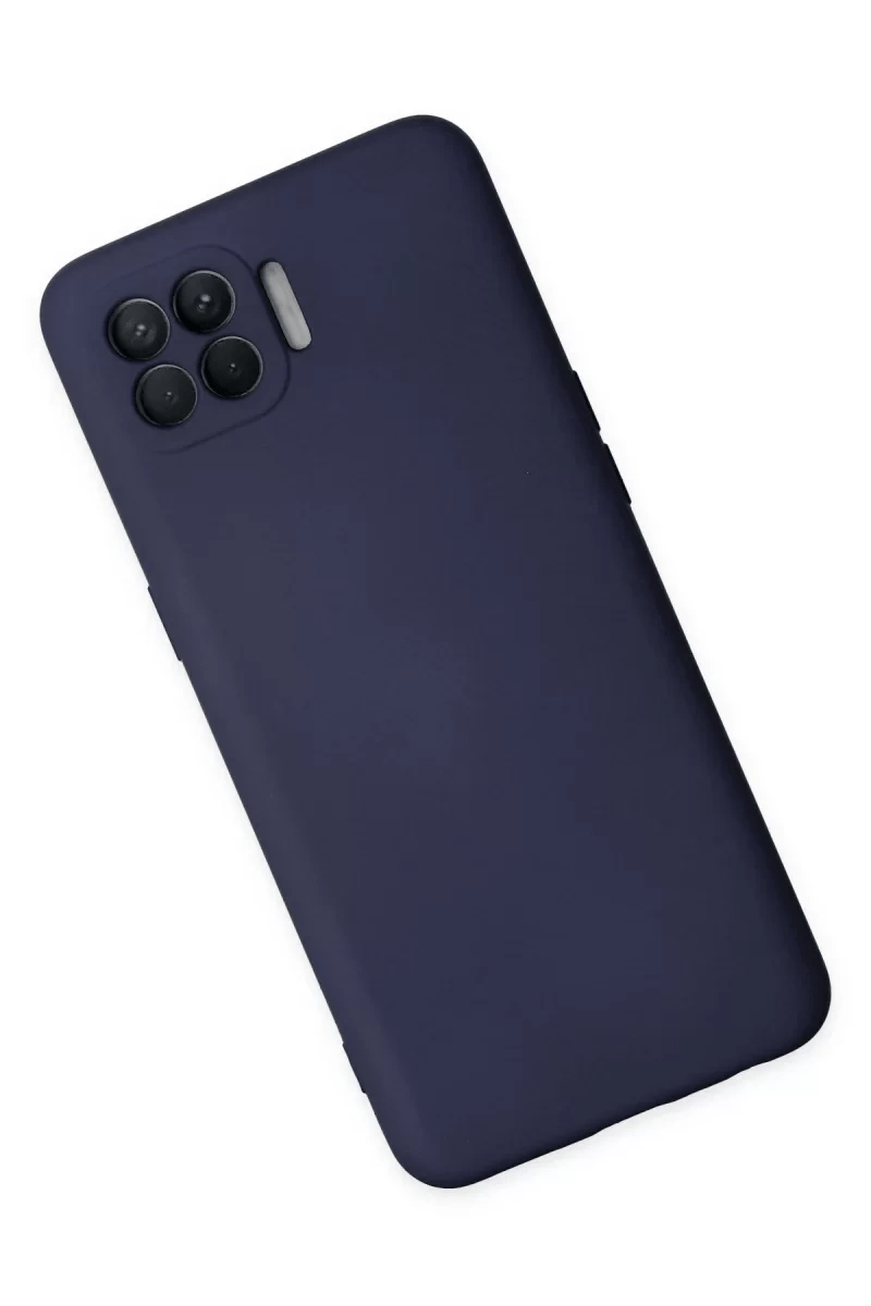 Reno 4 Lite Kılıf Nano içi Kadife Silikon - Lacivert