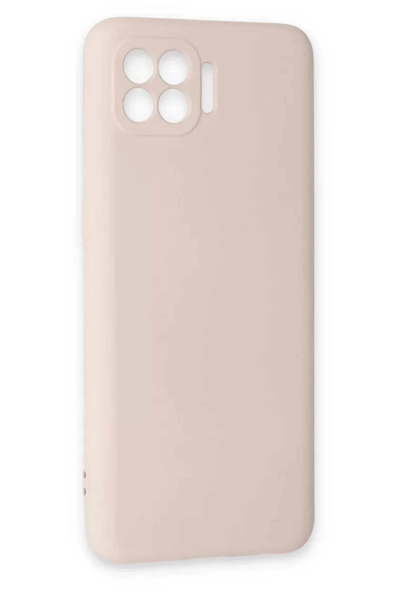 Reno 4 Lite Kılıf Nano içi Kadife Silikon - Pudra