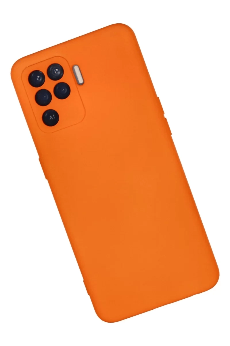 Reno 5 Lite Kılıf Nano içi Kadife Silikon - Turuncu