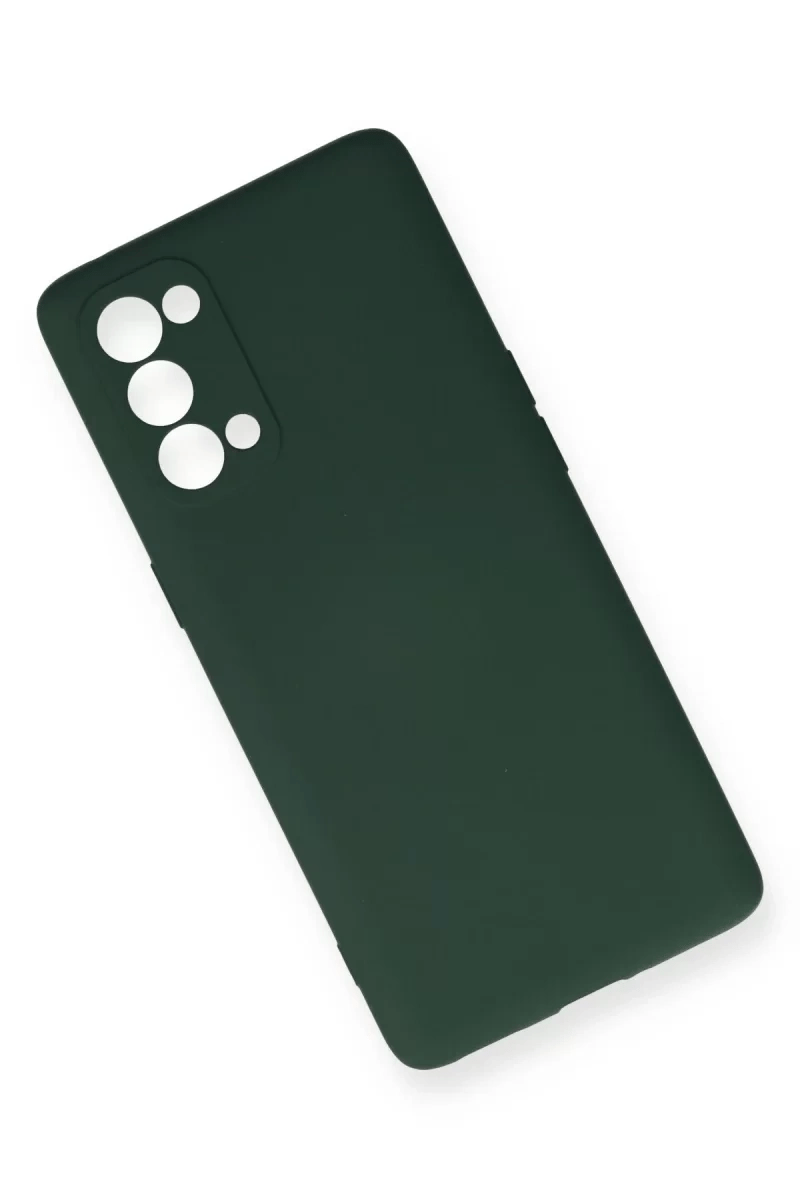 Reno 5 Pro Kılıf Nano içi Kadife Silikon - Koyu Yeşil