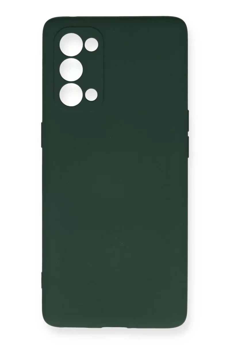 Reno 5 Pro Kılıf Nano içi Kadife Silikon - Koyu Yeşil
