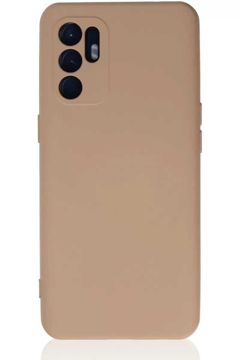 Reno 6 Kılıf Nano içi Kadife Silikon - Pudra