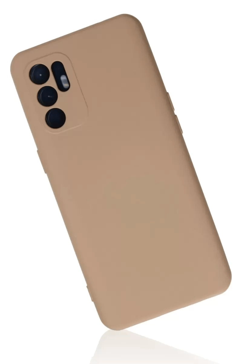 Reno 6 Kılıf Nano içi Kadife Silikon - Pudra