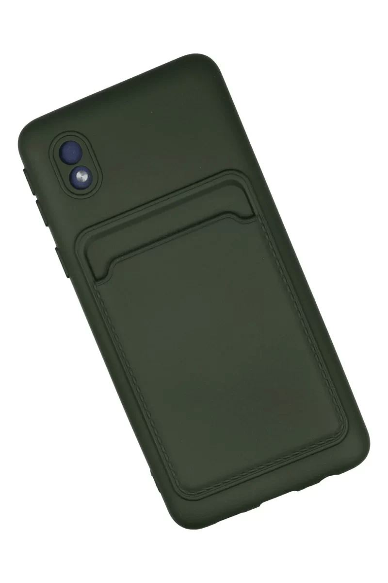 Samsung Galaxy A01 Core Kılıf Kelvin Kartvizitli Silikon - Koyu Yeşil