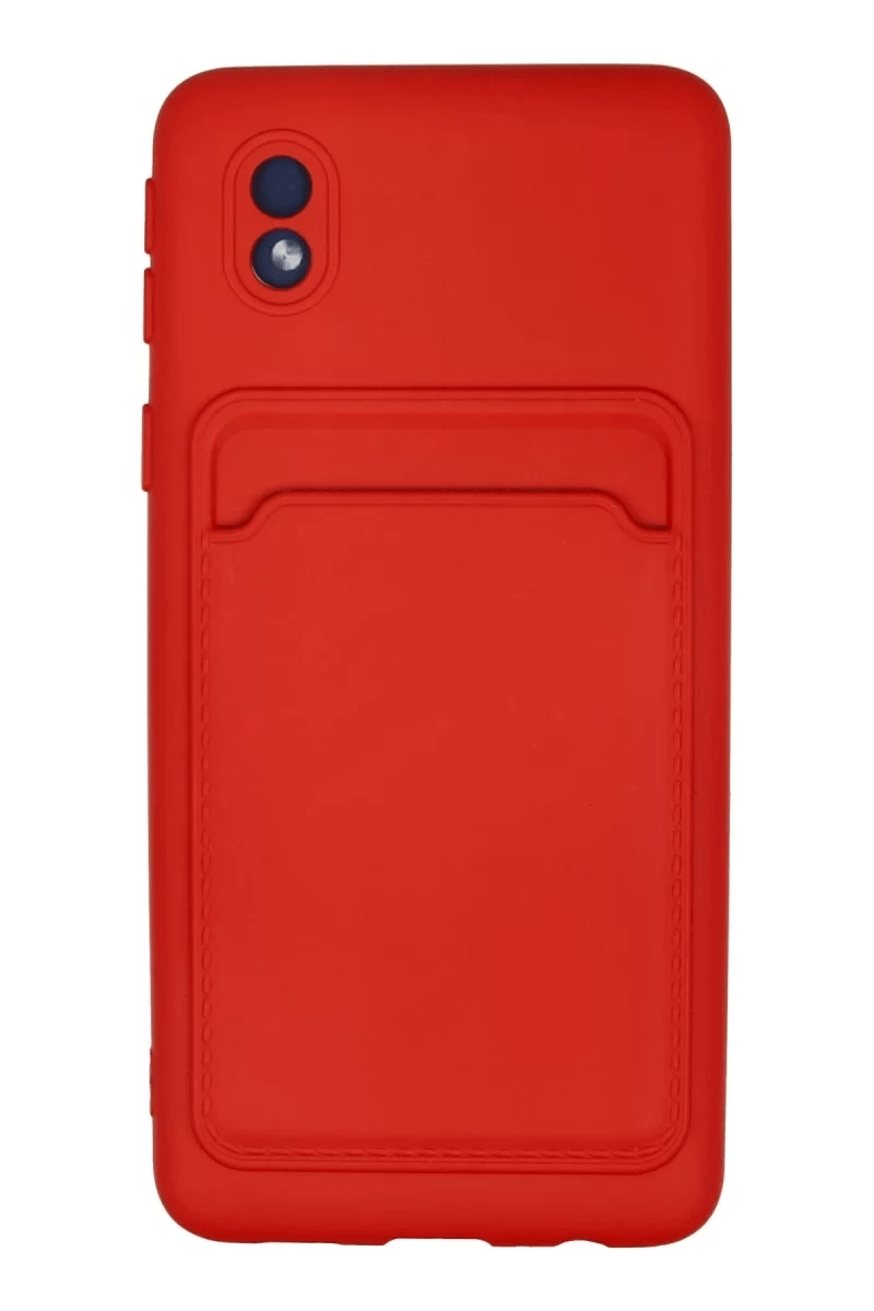 Samsung Galaxy A01 Core Kılıf Kelvin Kartvizitli Silikon - Kırmızı