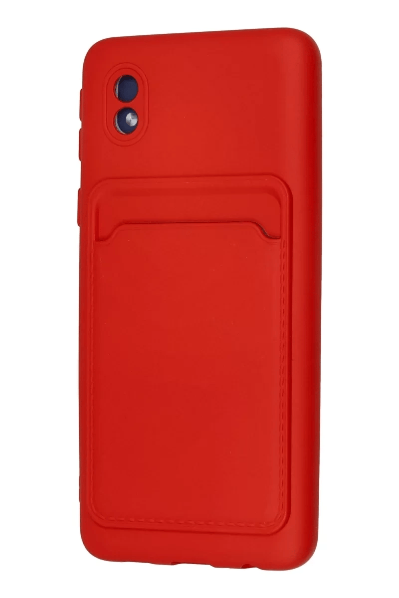 Samsung Galaxy A01 Core Kılıf Kelvin Kartvizitli Silikon - Kırmızı