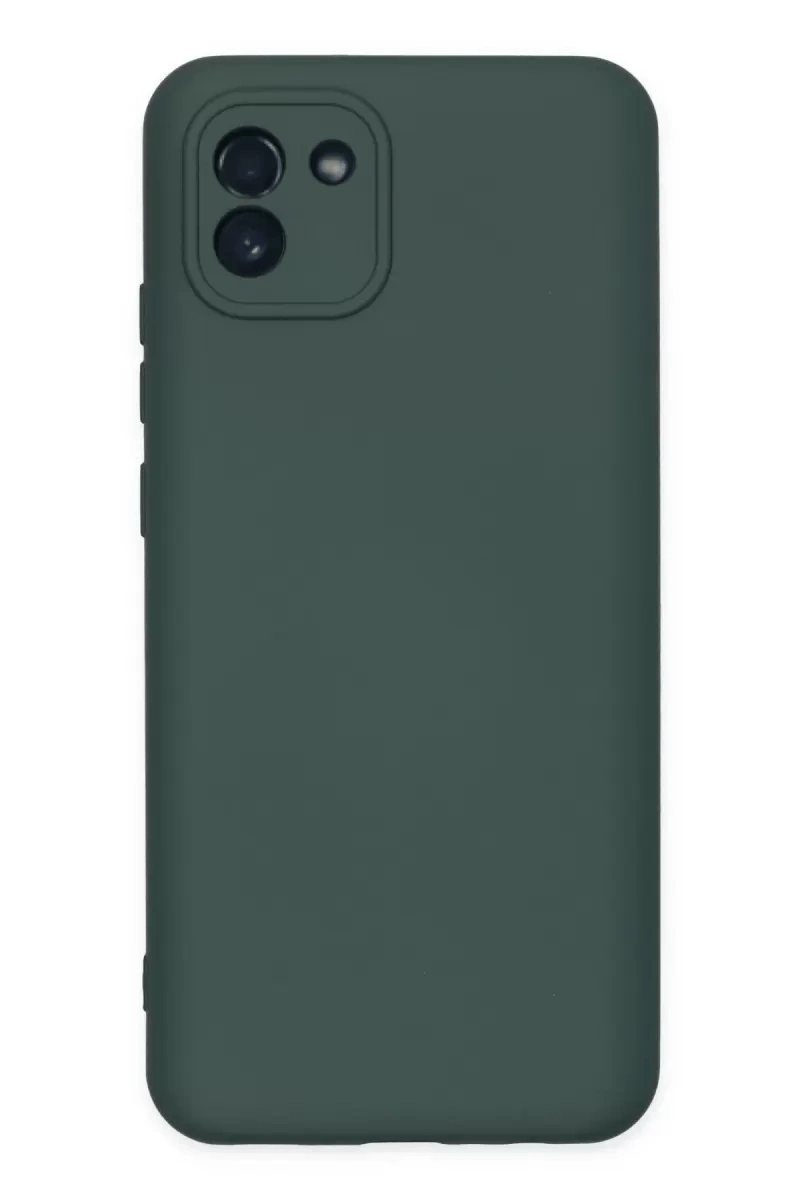 Samsung Galaxy A03 Kılıf Nano içi Kadife Silikon - Koyu Yeşil