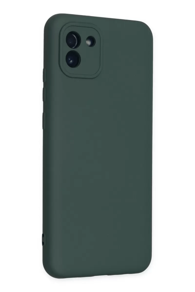 Samsung Galaxy A03 Kılıf Nano içi Kadife Silikon - Koyu Yeşil