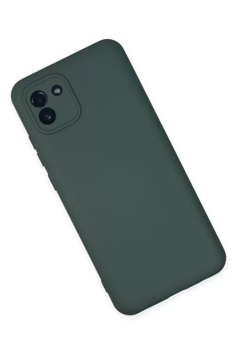 Samsung Galaxy A03 Kılıf Nano içi Kadife Silikon - Koyu Yeşil