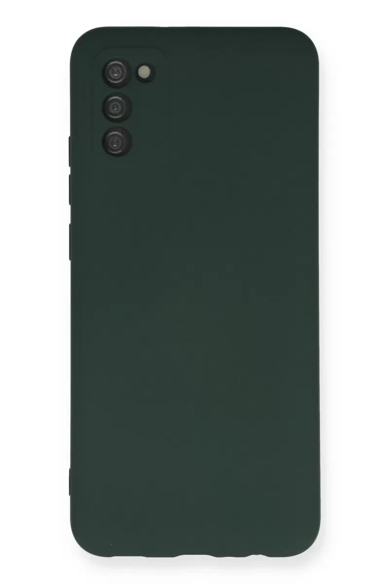 Samsung Galaxy A03S Kılıf Nano içi Kadife Silikon - Koyu Yeşil