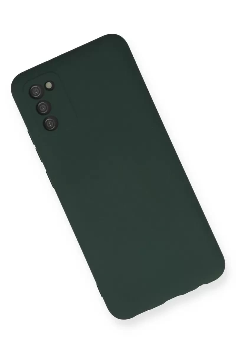 Samsung Galaxy A03S Kılıf Nano içi Kadife Silikon - Koyu Yeşil