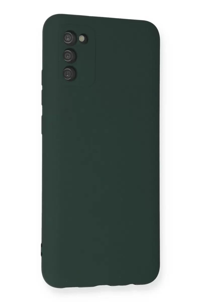 Samsung Galaxy A03S Kılıf Nano içi Kadife Silikon - Koyu Yeşil