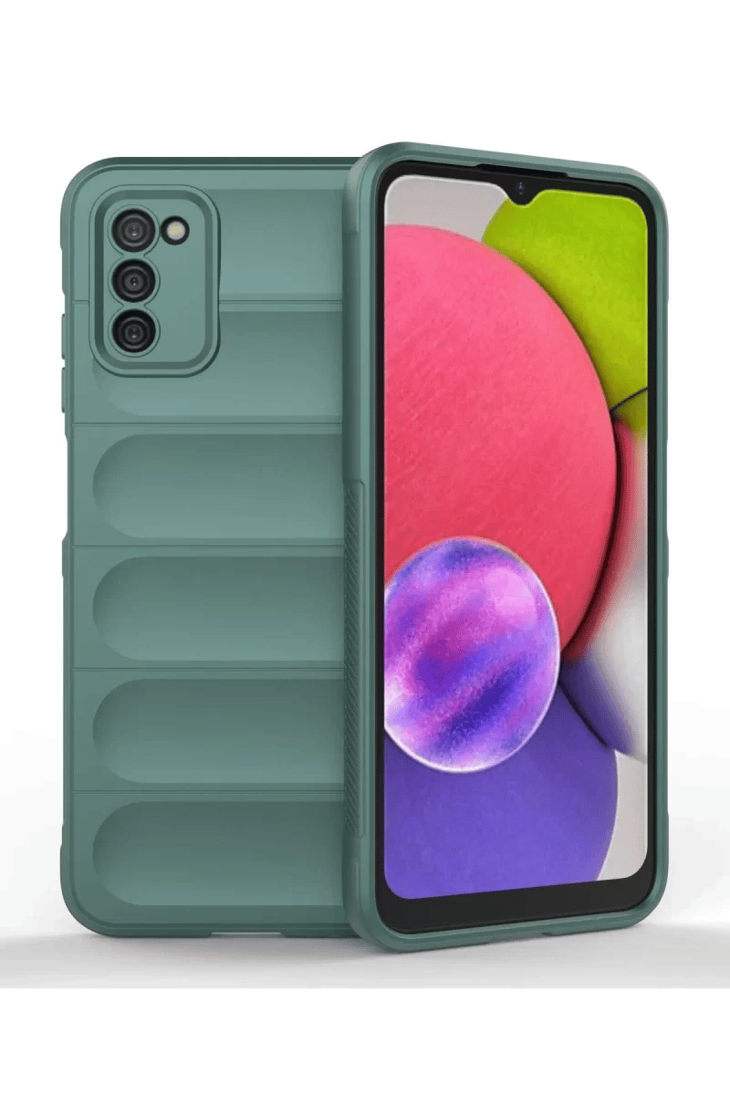 Samsung Galaxy A03S Kılıf Optimum Silikon - Koyu Yeşil