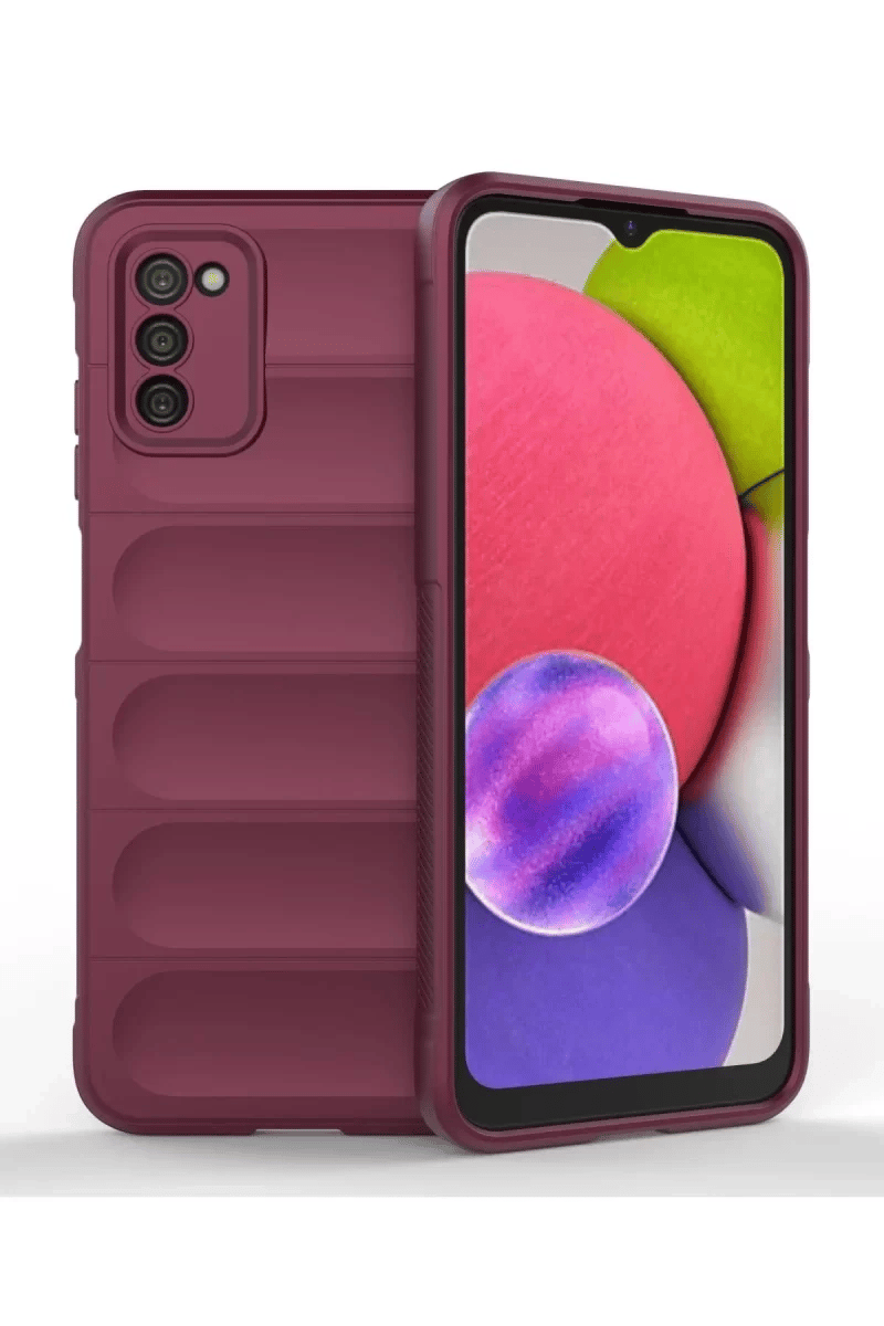 Samsung Galaxy A03S Kılıf Optimum Silikon - Bordo