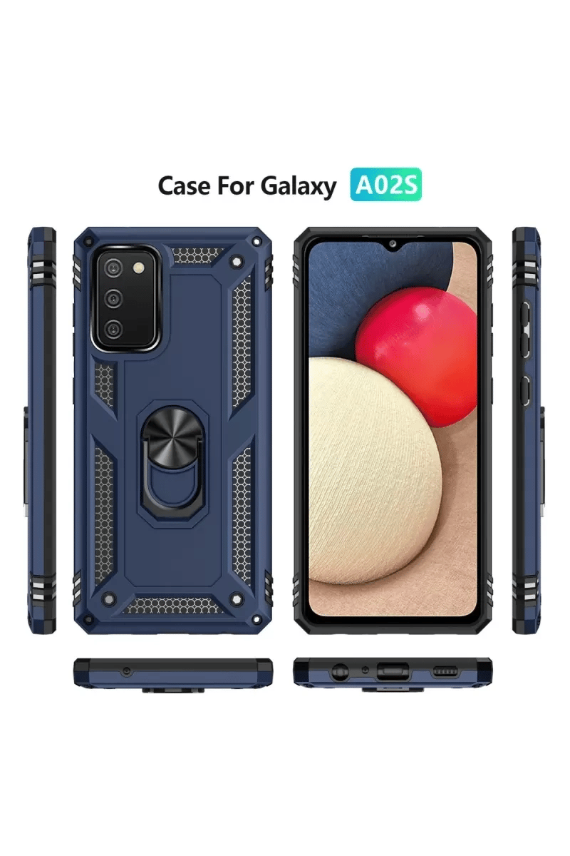 Samsung Galaxy A03S Kılıf Sofya Yüzüklü Silikon Kapak - Lacivert
