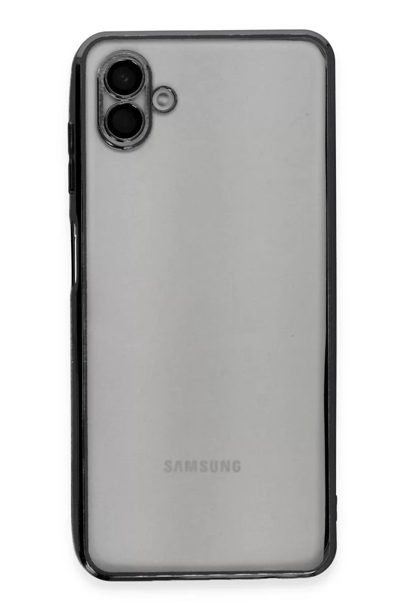 Samsung Galaxy A04 Kılıf Lensli Silikon - Siyah