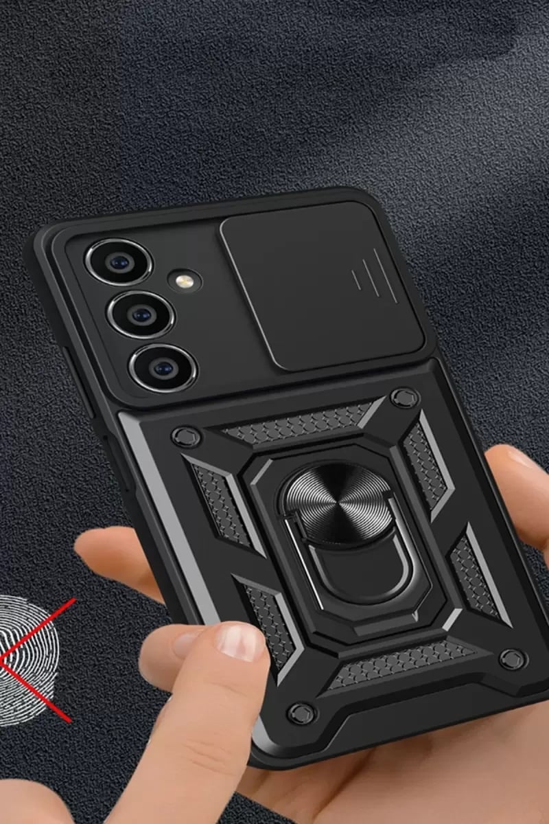 Samsung Galaxy A05S Kılıf Pars Lens Yüzüklü Silikon - Gümüş