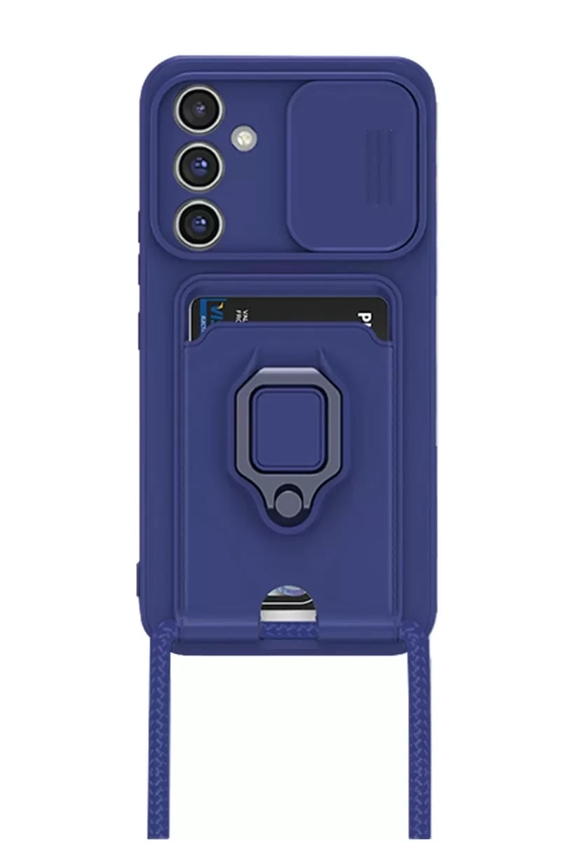 Samsung Galaxy A05S Kılıf Zuma Kartvizitli Yüzüklü Silikon - Lacivert