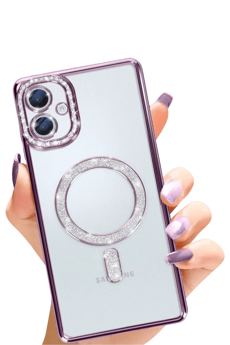Samsung Galaxy A06 Joke Simli Magneticsafe Kılıf - Derin Mor