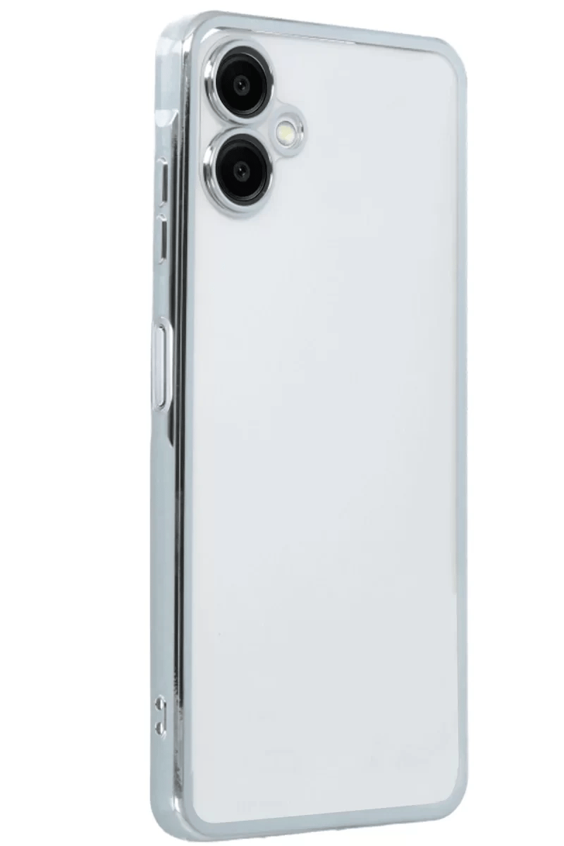 Samsung Galaxy A06 Kılıf Lensli Silikon - Gümüş