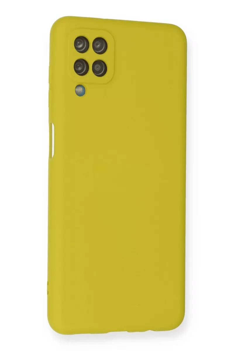 Samsung Galaxy A12 Kılıf Nano içi Kadife Silikon - Sarı