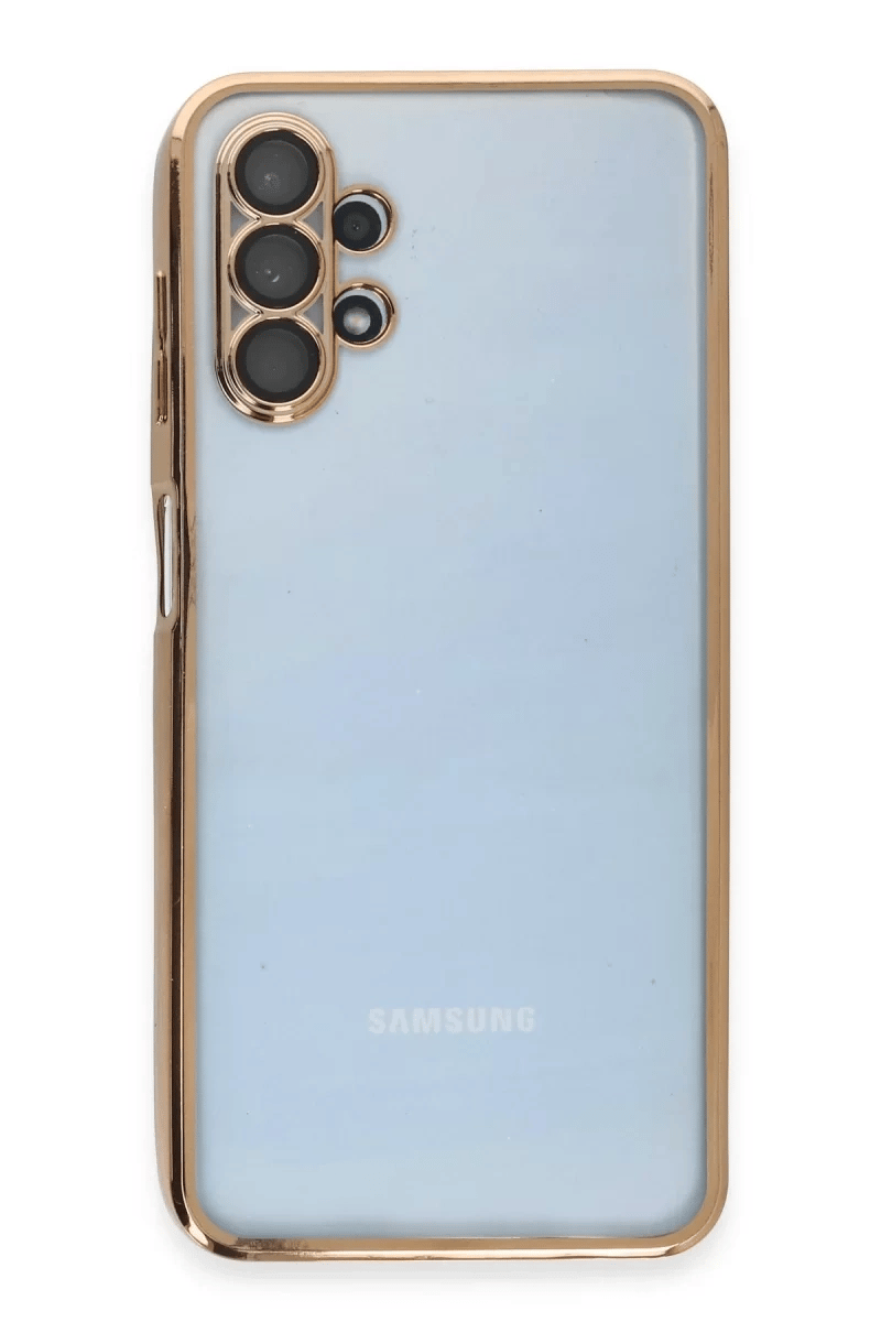 Samsung Galaxy A13 4G Kılıf Lensli Silikon - Gold