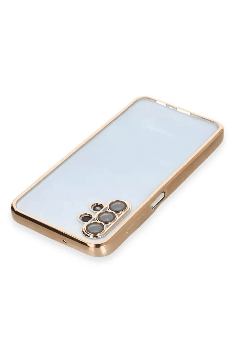 Samsung Galaxy A13 4G Kılıf Lensli Silikon - Gold