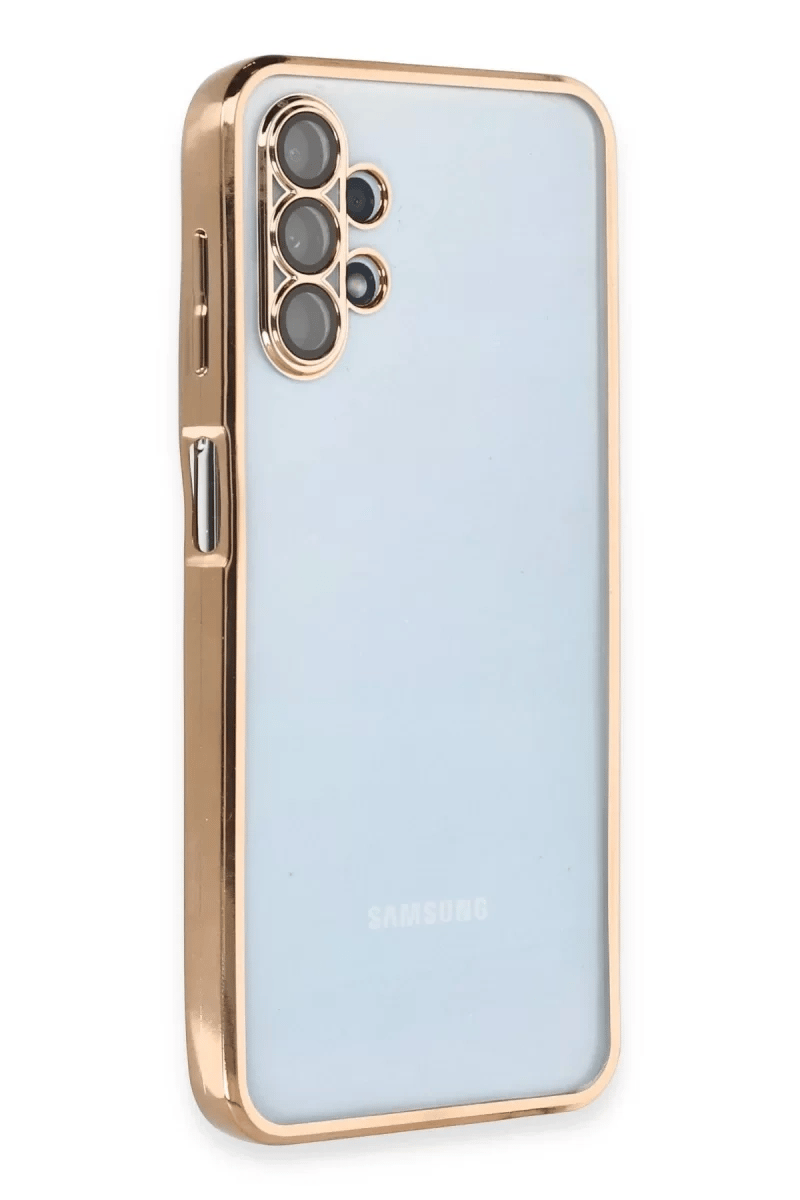 Samsung Galaxy A13 4G Kılıf Lensli Silikon - Gold