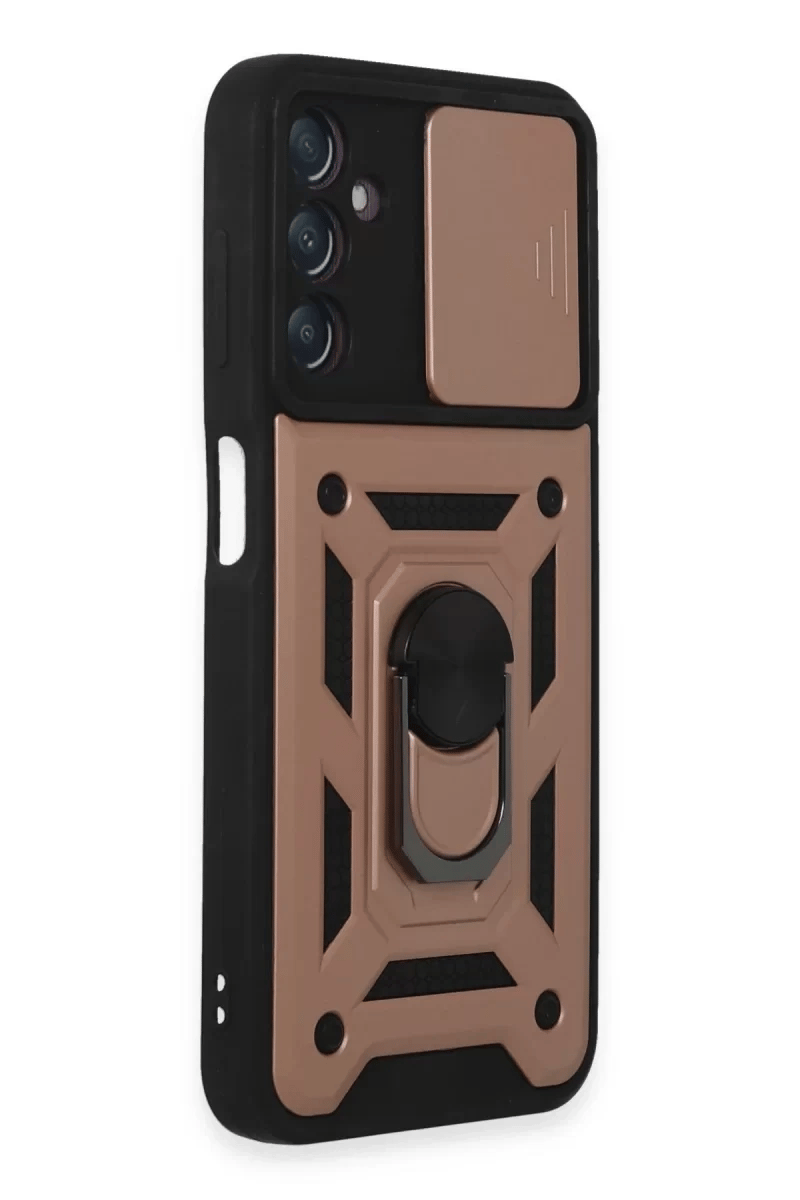 Samsung Galaxy A14 4G Kılıf Pars Lens Yüzüklü Silikon - Rose Gold