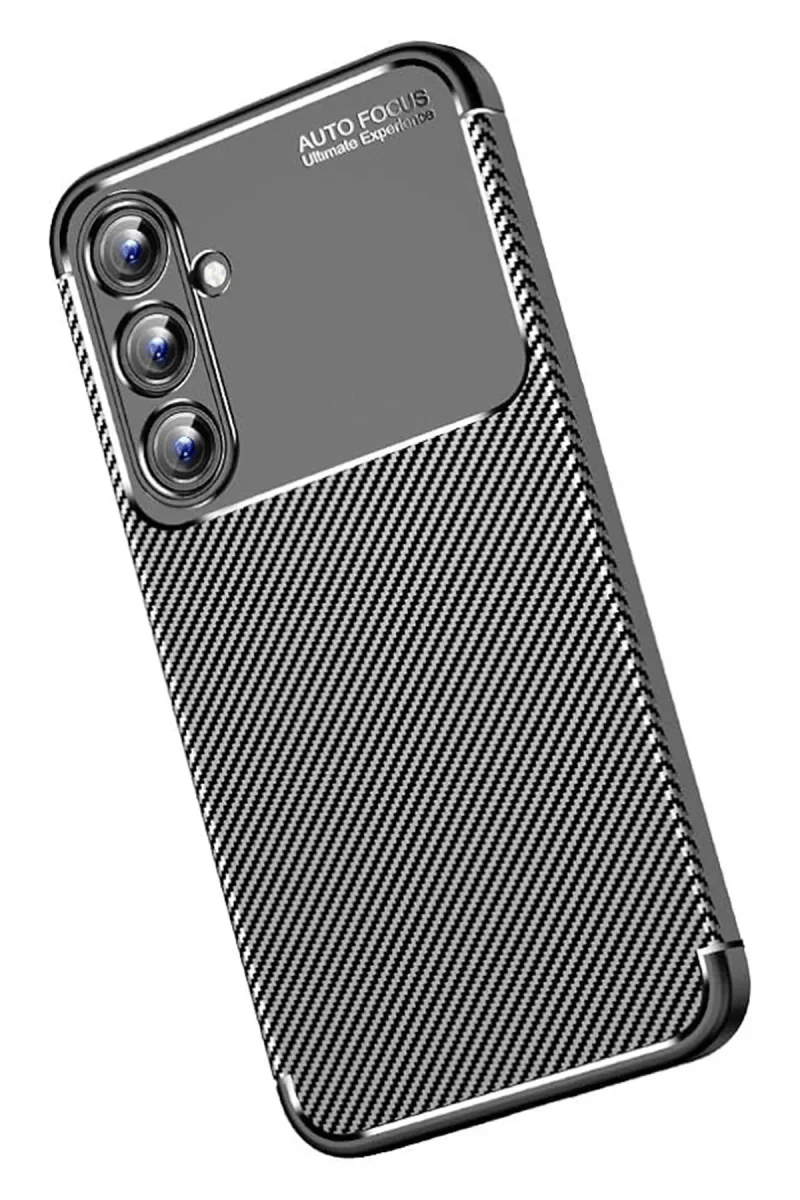 Samsung Galaxy A15 4G Kılıf Auto Focus Karbon Kapak - Siyah