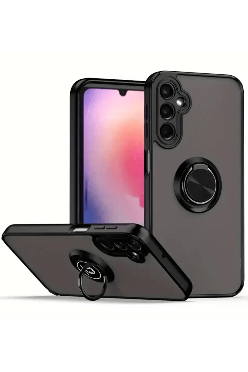 Samsung Galaxy A16 5G Kılıf Montreal Yüzüklü Silikon Kapak - Siyah