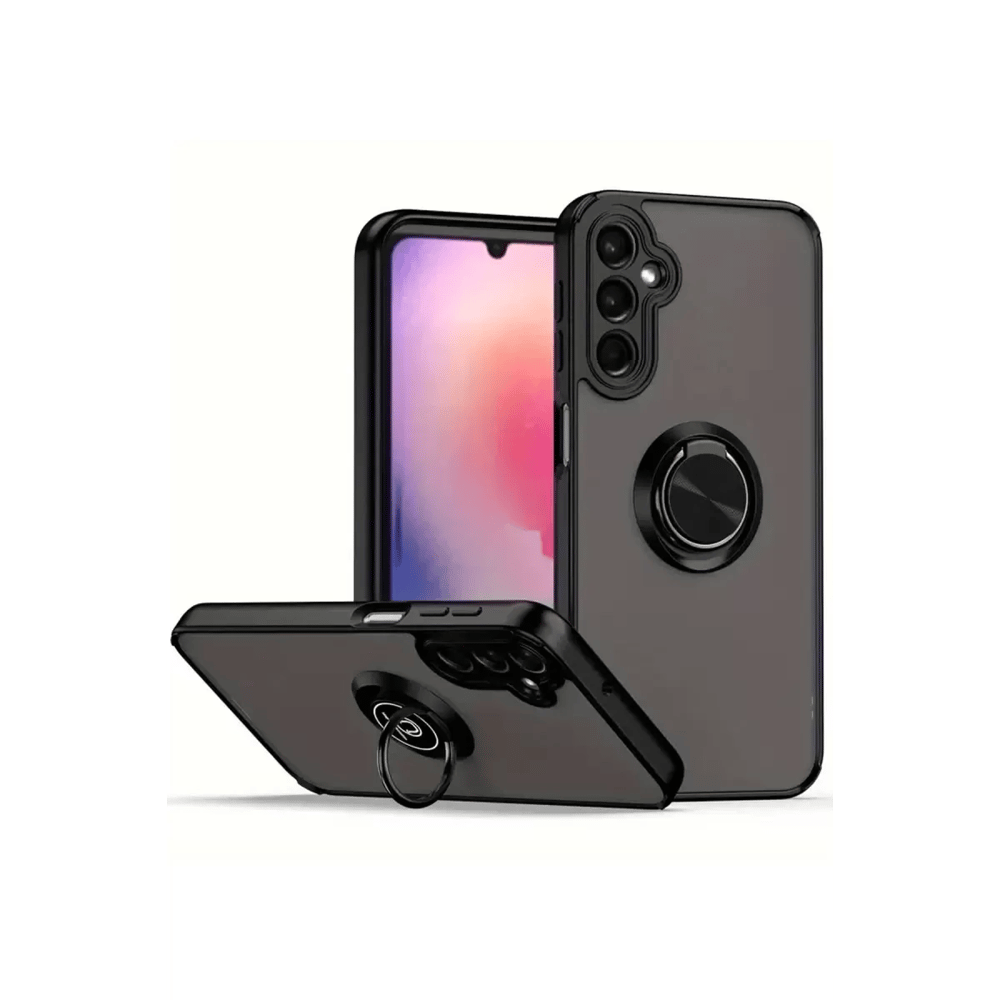 Samsung Galaxy A16 5G Kılıf Montreal Yüzüklü Silikon Kapak - Siyah